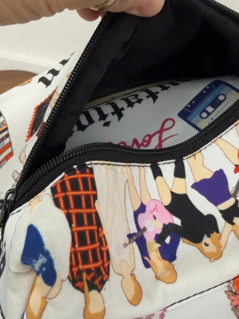 Taylor Swift White Graphic '1989' & Lover Illustrated Backpack